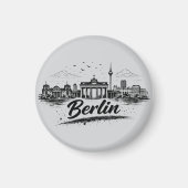 Minimalist Berlin Germany Cityscape Art Magnet (Vorne)