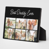 Minimalist Best Daddy Ever Custom 6 Photo Collage Fotoplatte (Seite)