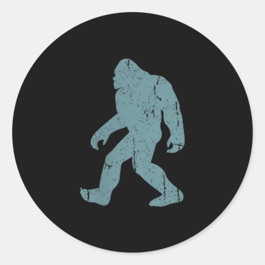 Minimalist Bigfoot Cket Logo Sasquatch Cryptid Coo Runder Aufkleber (Vorderseite)