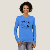 Minimalist Bird Silhouette Long Sleeve Tee (Volle Vorderseite)