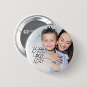 Minimalist Birthday Typography Photo frame Aunt Button (Vorne & Hinten)