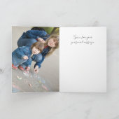 Minimalist Birthday Typography Photo frame Aunt Karte (Innenseite)