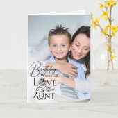 Minimalist Birthday Typography Photo frame Aunt Karte (Gelbe Blume)