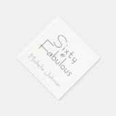 Minimalist Black 60 & Fabulous 60th Birthday Party Serviette (Ecke)