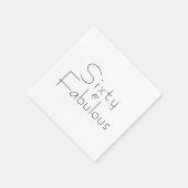 Minimalist Black 60 & Fabulous 60th Birthday Party Serviette (Ecke)