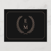 Minimalist Black And Blush Wedding Save The Date Ankündigungspostkarte (Rückseite)