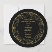 Minimalist Black and Gold Wedding Invitation Einladung (Rückseite)