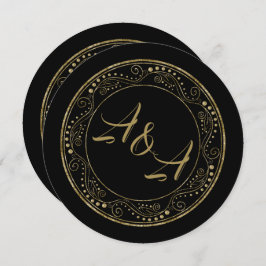 Minimalist Black and Gold Wedding Invitation Einladung