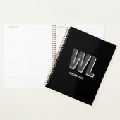 Minimalist Black and Grey Personalized Monogram  Planer (Anzeige)