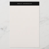 Minimalist Black and Ivory Elegant Monogram Briefpapier (Vorderseite)