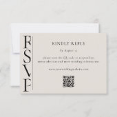 Minimalist Black and Ivory Modern Wedding RSVP Karte (Vorderseite)
