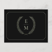 Minimalist Black and Sage Wedding Save The Date Ankündigungspostkarte (Rückseite)