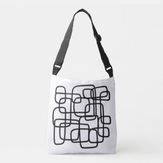 Minimalist Black and White Abstract Line Art Tragetaschen Mit Langen Trägern