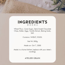 Minimalist Black and White Bakery Ingredient