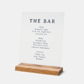 Minimalist Black and White Bar Menu Sign Acrylschild (Winkel)