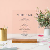 Minimalist Black and White Bar Menu Sign Acrylschild (Hochzeit)