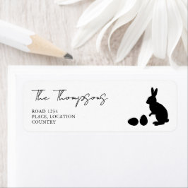 Minimalist Black And White Bunny Silhouette Easter