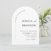 minimalist black and white calligraphy einladung (Stehend Vorderseite)