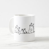 Minimalist Black and White Cat Lover Coffee Cup Kaffeetasse (Vorderseite Links)