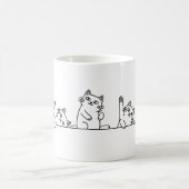 Minimalist Black and White Cat Lover Coffee Cup Kaffeetasse (Mittel)
