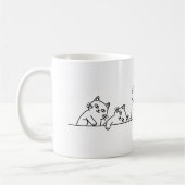 Minimalist Black and White Cat Lover Coffee Cup Kaffeetasse (Links)