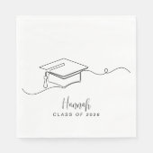 Minimalist Black and White Class of 2026  Serviette (Vorderseite)