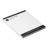 Minimalist Black And White Custom Logo And Text Notizblock (angewinkelt)