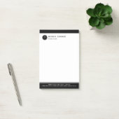 Minimalist Black And White Custom Logo And Text Post-it Klebezettel (Büro)