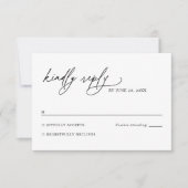 Minimalist Black and White Gold Wedding RSVP Card Karte (Vorderseite)