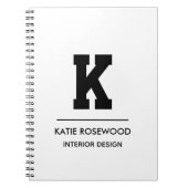 Minimalist Black and White Modern Monogram Case-Ma Notizblock (Vorderseite)