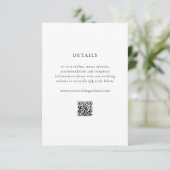 Minimalist Black and White Modern Wedding Details Begleitkarte (Stehend Vorderseite)
