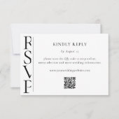 Minimalist Black and White Modern Wedding RSVP Karte (Vorderseite)
