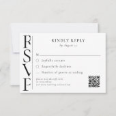 Minimalist Black and White Modern Wedding RSVP Karte (Vorderseite)