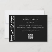 Minimalist Black and White Modern Wedding RSVP Karte (Vorderseite)