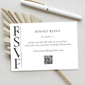 Minimalist Black and White Modern Wedding RSVP Karte