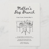 Minimalist Black and White Mother's Day Brunch Einladung (Vorderseite)