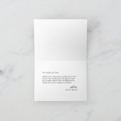 Minimalist Black and White Wedding Photo Dankeskarte (Innenseite)