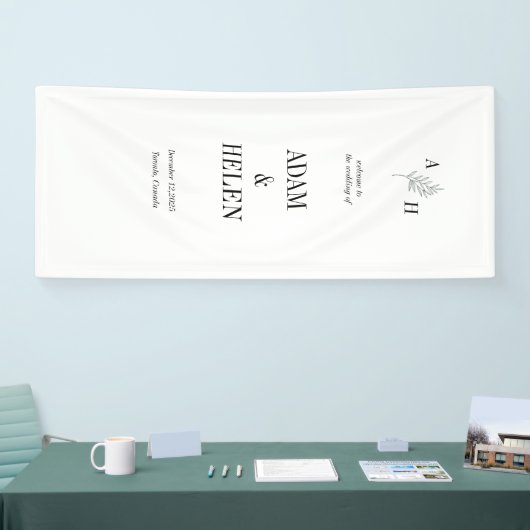 Minimalist Black and White Wedding Welcome Banner (Messe)