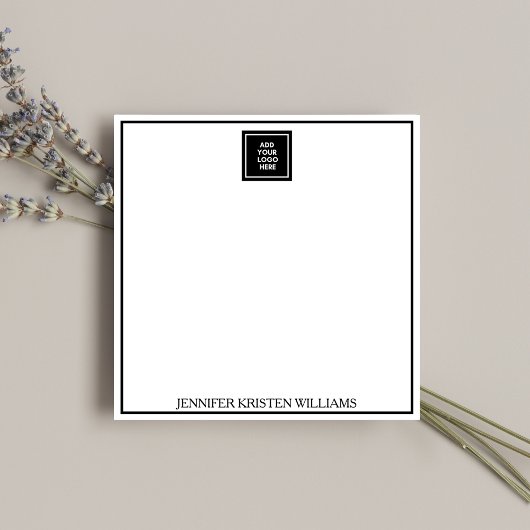 Minimalist Black Business Logo Personalized  Mitteilungskarte