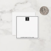 Minimalist Black Business Logo Personalized  Mitteilungskarte (Vorderseite/Rückseite Beispiel)