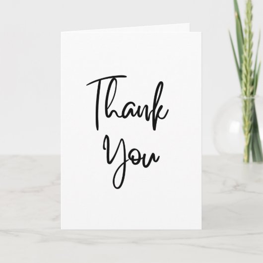 Minimalist Black Calligraphy Thank You Card Karte (Vorderseite)