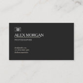 Minimalist Black Camera Logo Photographer Double-S Visitenkarte (Rückseite)