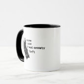 Minimalist Black Cat Anxiety Funny Introvertert Tasse (Vorderseite Links)