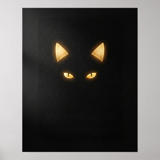 Minimalist Black Cat Art Print Poster (Vorne)