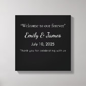 Minimalist Black Cat Silhouette  Leinwanddruck (Vorderseite)