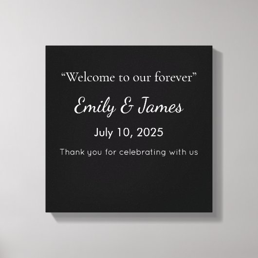 Minimalist Black Cat Silhouette  Leinwanddruck (Vorderseite)