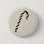 Minimalist Black Christmas Candy cane Button (Vorderseite)
