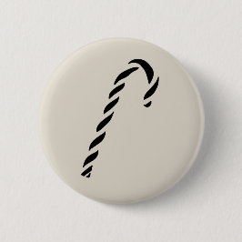 Minimalist Black Christmas Candy cane Button