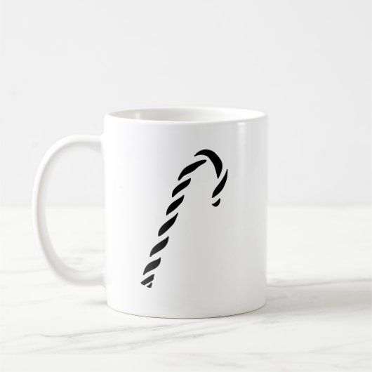 Minimalist Black Christmas Candy cane Kaffeetasse (Links)