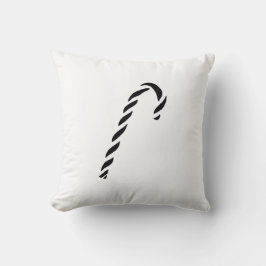 Minimalist Black Christmas Candy cane Kissen